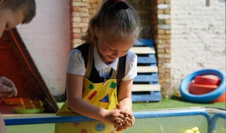Children playing with sand